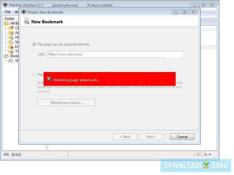 Adding a new bookmark