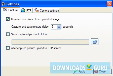 Capture settings.
