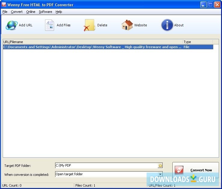 Weeny Free HTML to PDF Converter