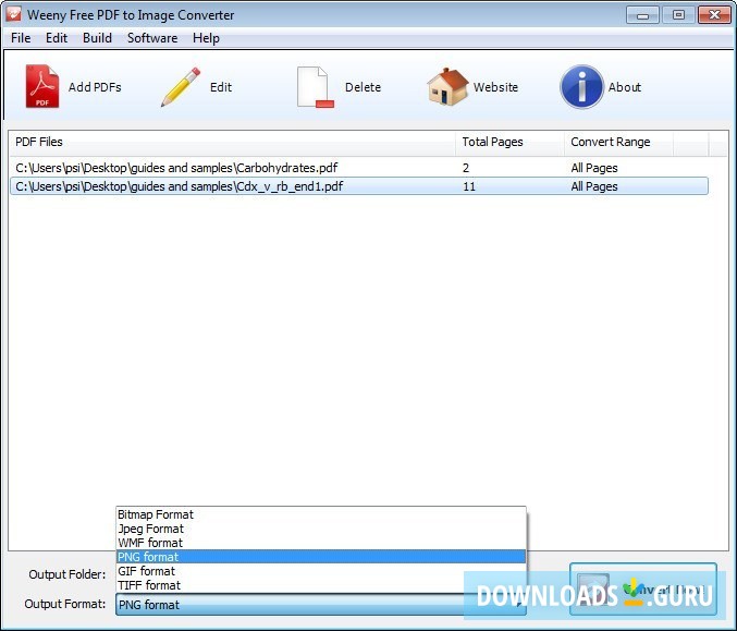 Selecting Image Formats