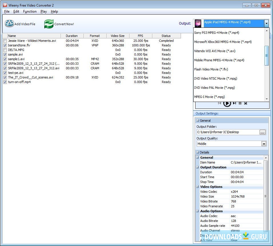 Output Format Selection
