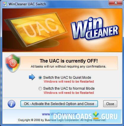WinCleaner UAC Switch