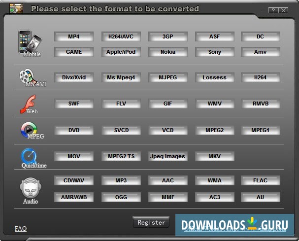 Supported Conversion Formats