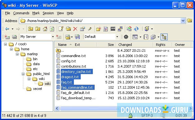 winscp backup files