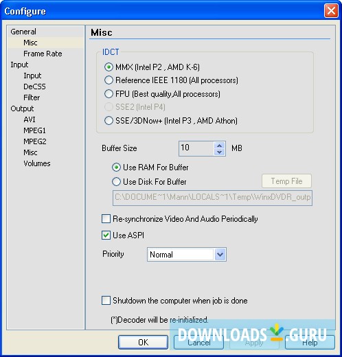 Configuration Window