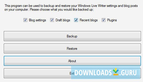 Windows Live Writer Backup