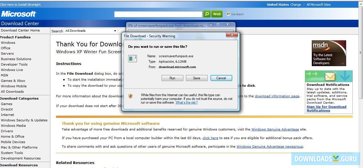 Windows XP Winter Fun Pack Screensavers