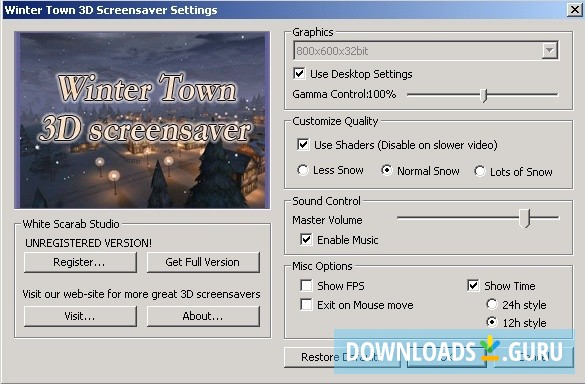 Winter Town 3D Screensaver