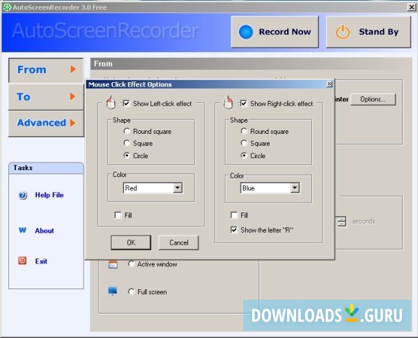 Mouse Click Effects Options