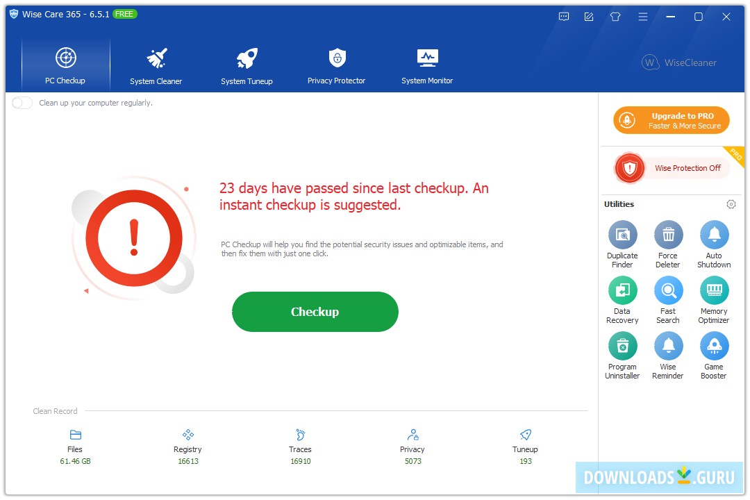 Wise Care 365 screenshot
