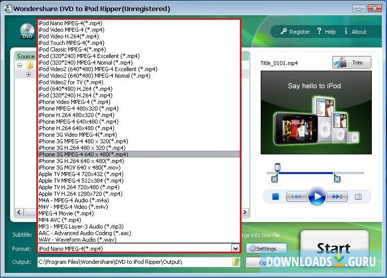 Wondershare DVD to iPod Ripper