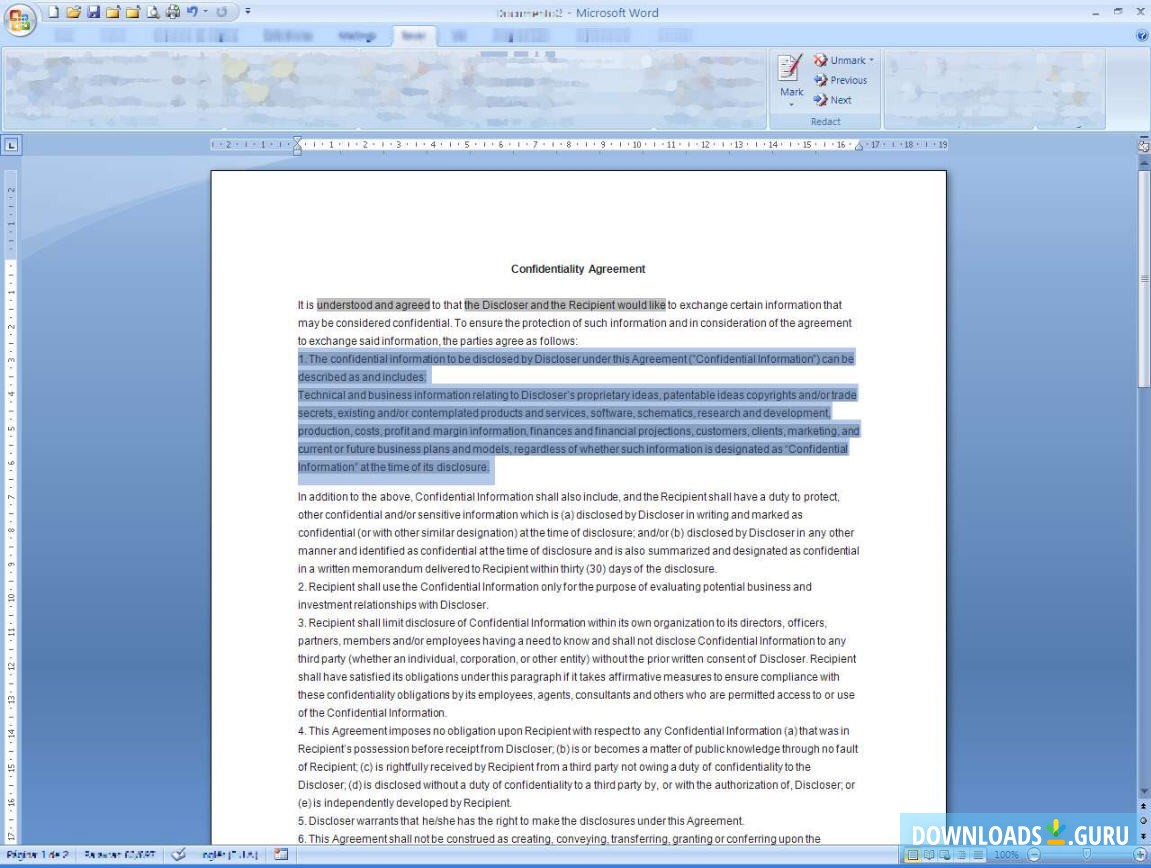 Word 2007 Redaction Tool