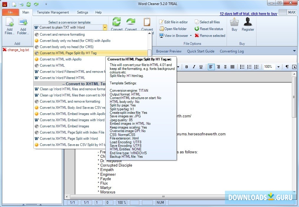 Conversion Templates