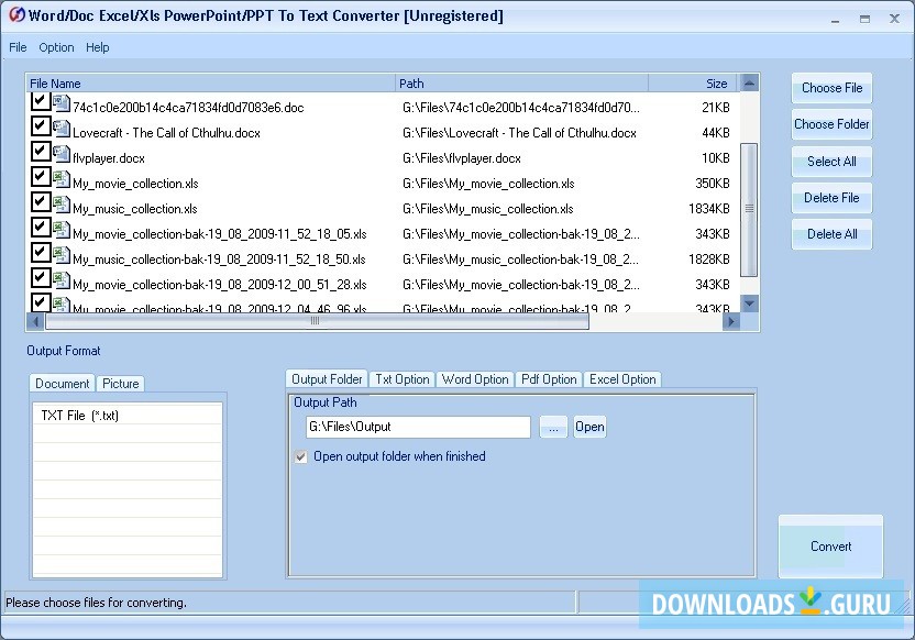 Word/Doc Excel/Xls PowerPoint/PPT To Text Converter