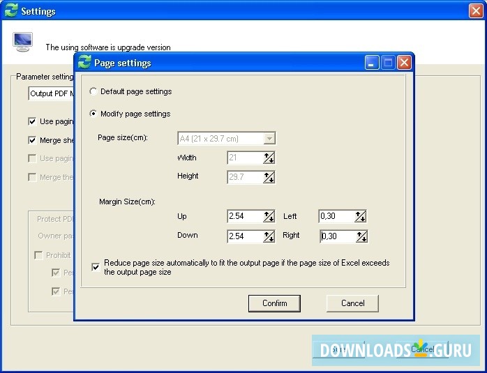 Page Settings Dialog