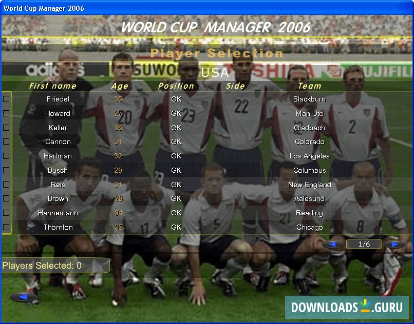 Player selection Window