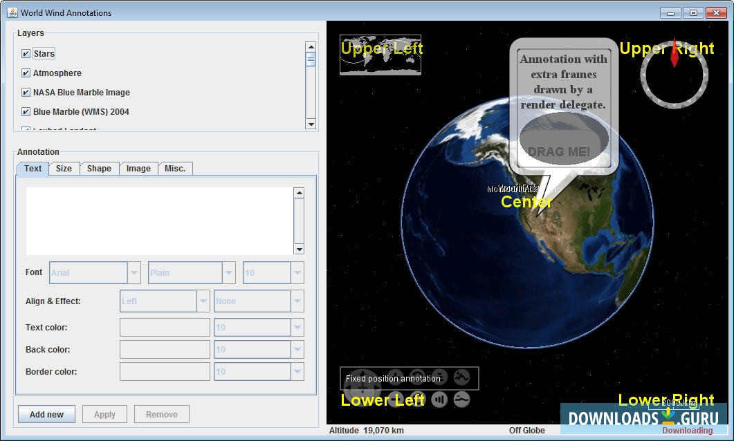 World Wind Java Annotations Demo