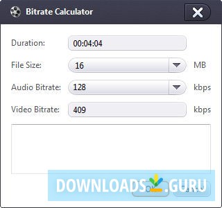 Bitrate Calculator