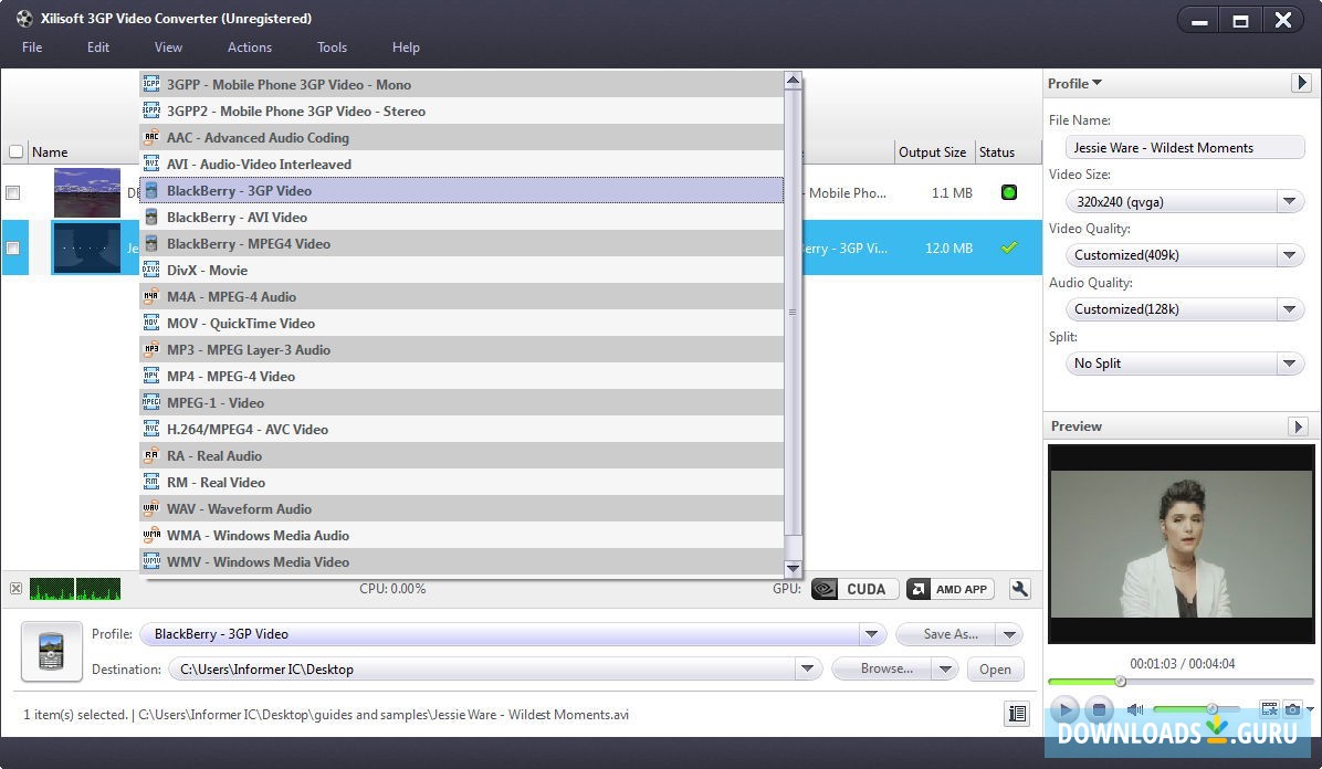 Output Profile Selection
