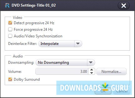 DVD Settings Window