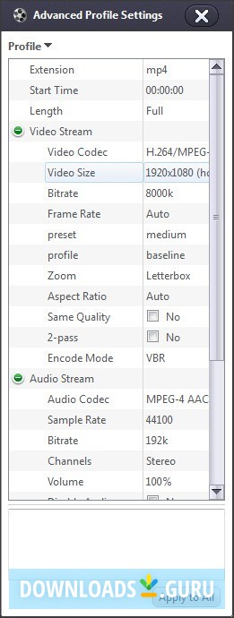 Advanced Profile Settings