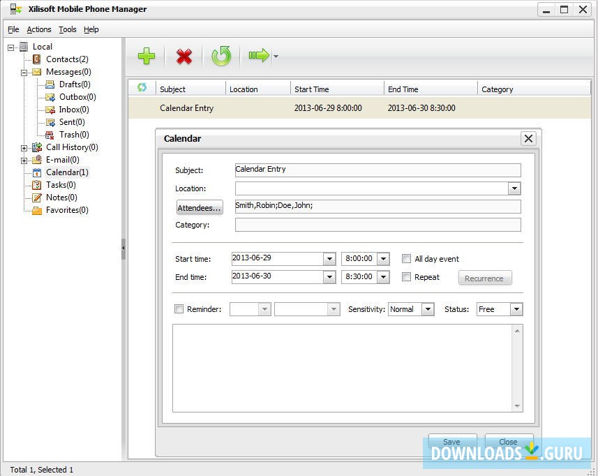 Editing Calendar Entry