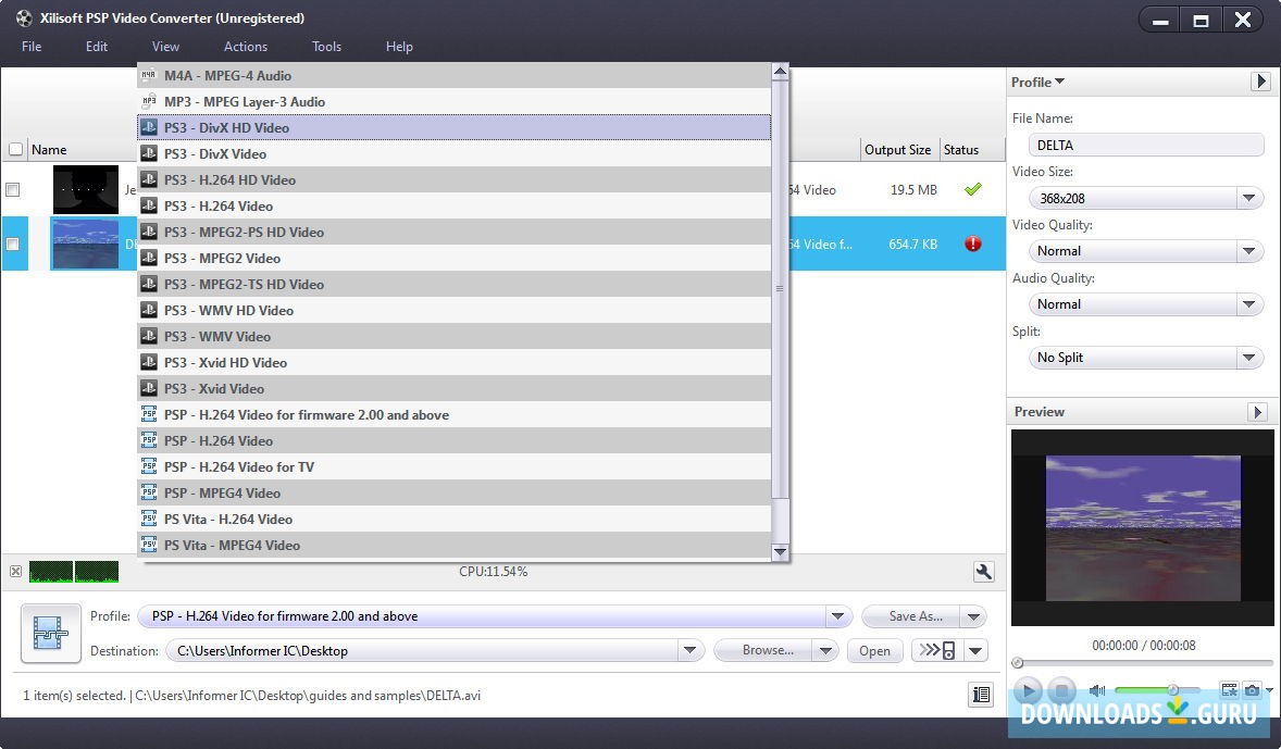 Output Profile Selection