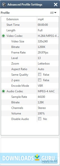 Advanced Profile Settings