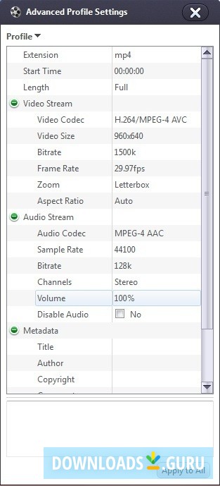 Advanced Profile Settings