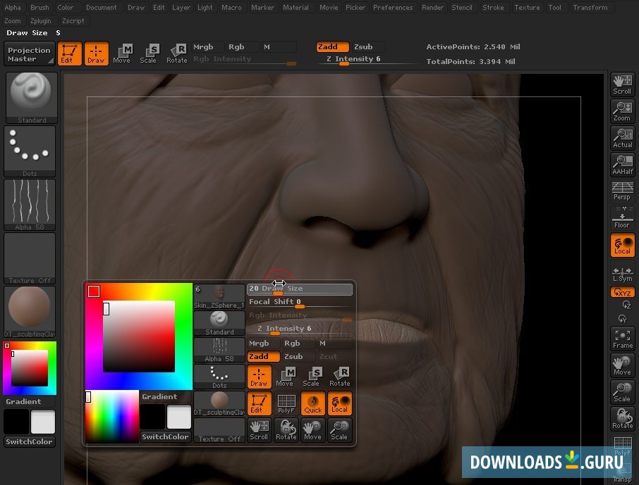 current version of zbrush