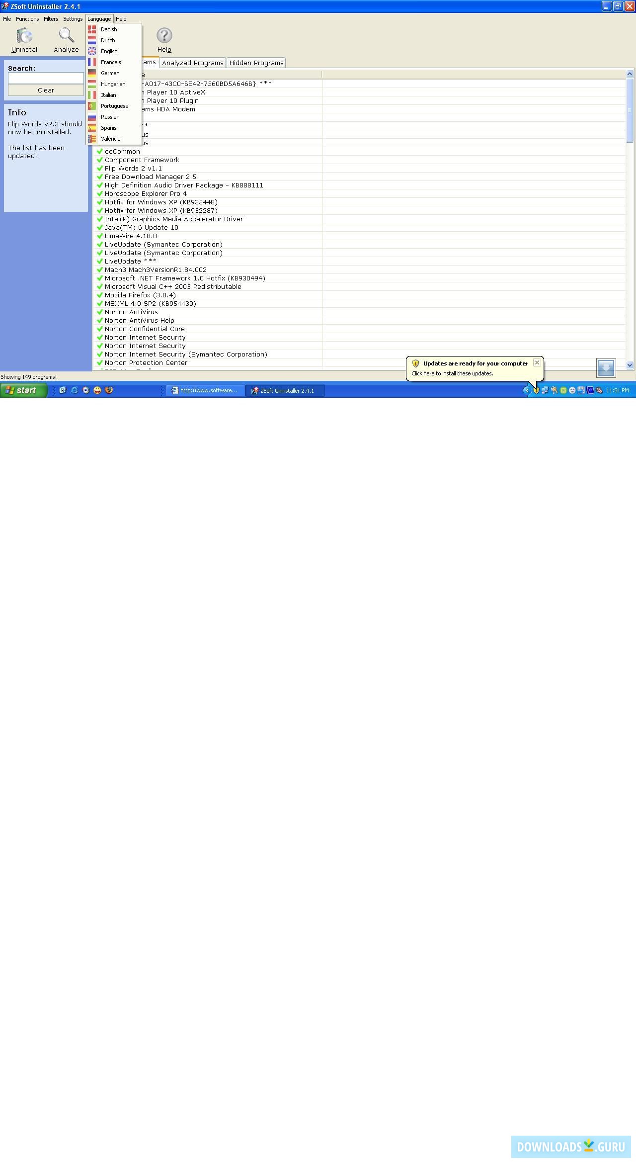 Languages supported.