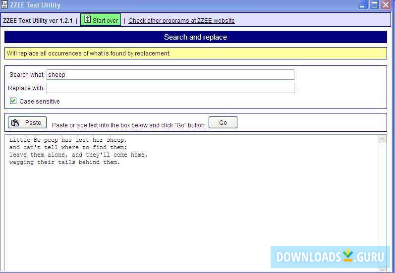 Search and replace function