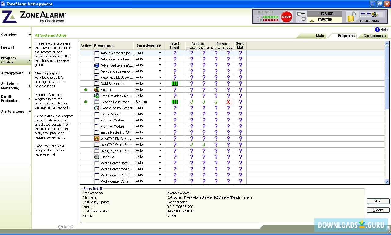 ZoneAlarm Anti-Spyware