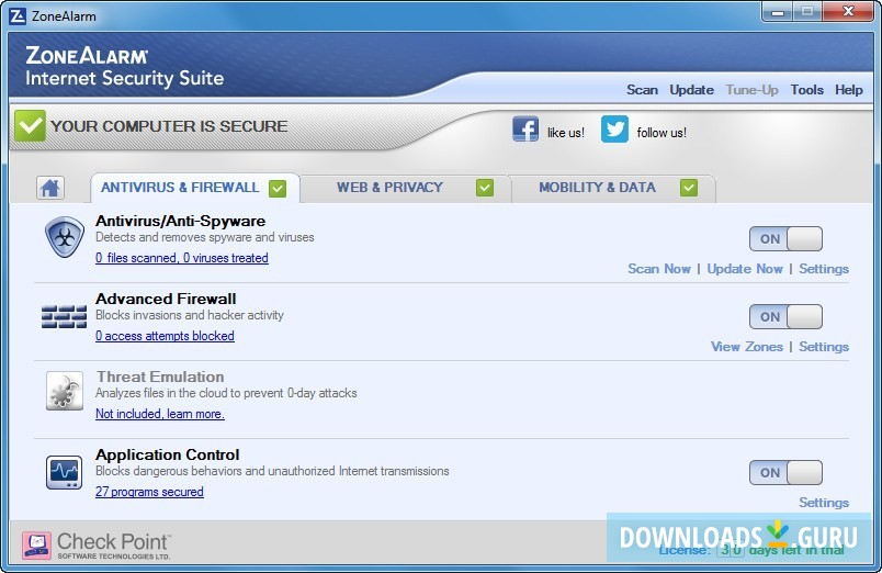 download zonealarm internet security