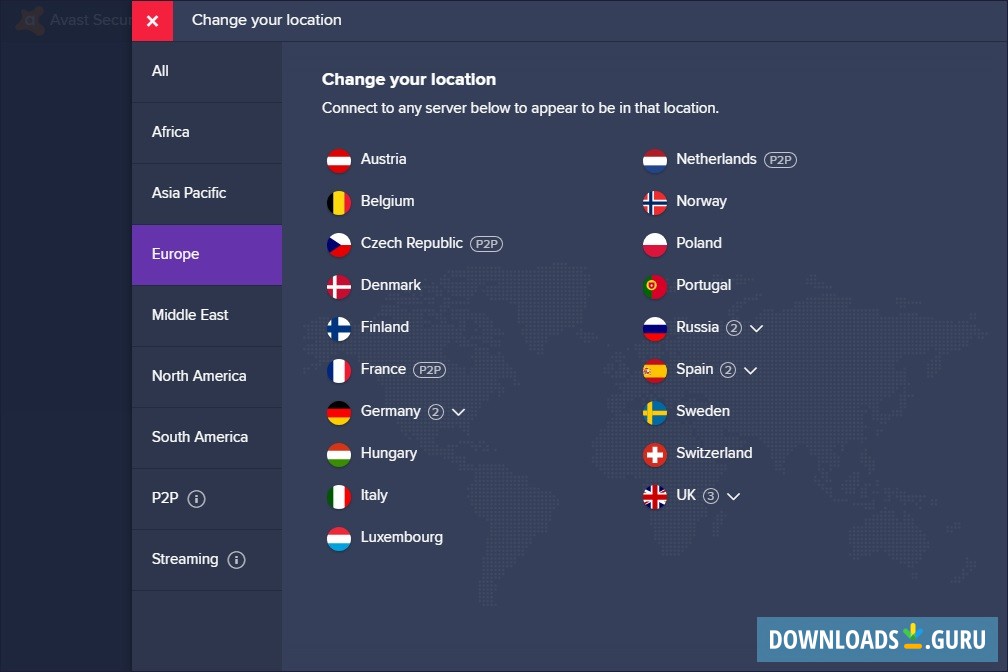 Select Server Location
