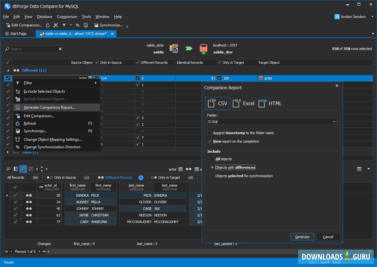 dbForge Data Compare for MySQL