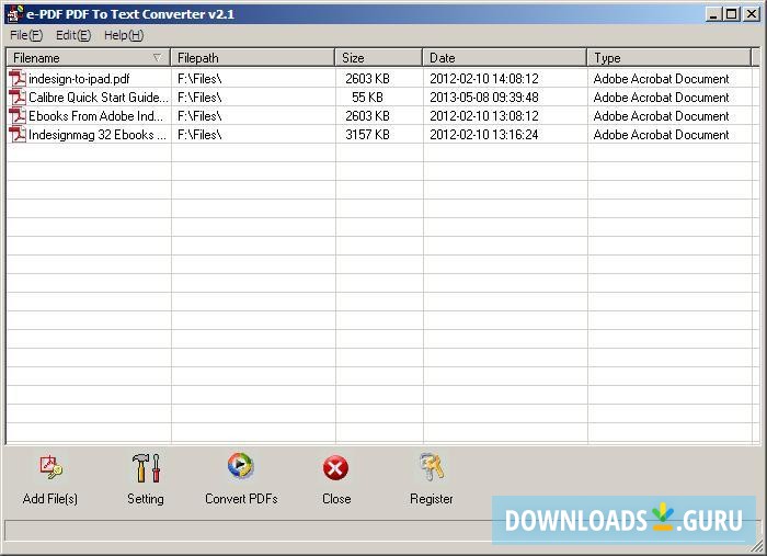 Input Files Selection