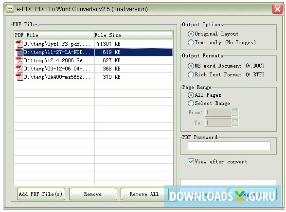 e-PDF To Word Converter