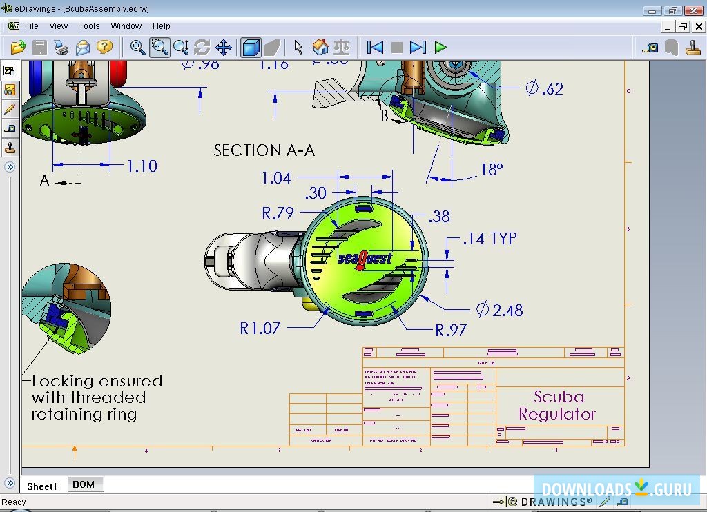 Zoom scuba regulator