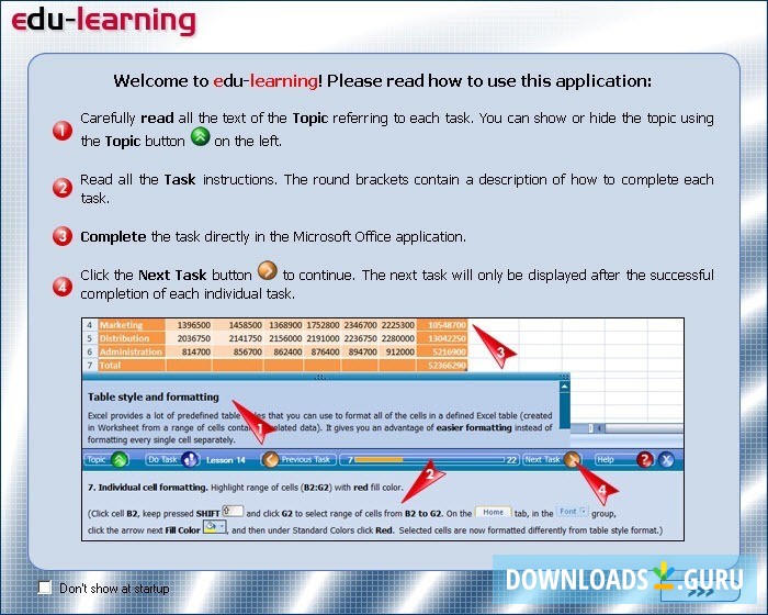 Detailed instructions are available on how to use the program