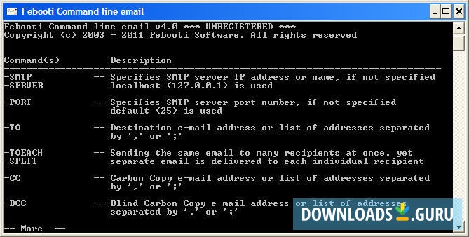 febooti Command line email