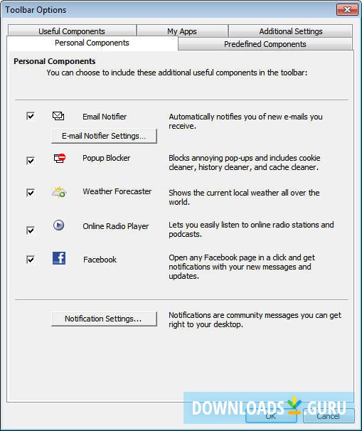 Options Window
