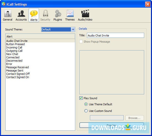 Preferences Window