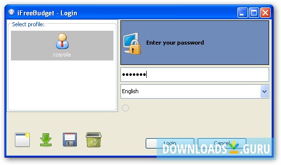 Login window