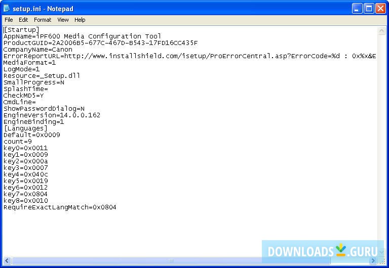 iPF600 Media Configuration Tool