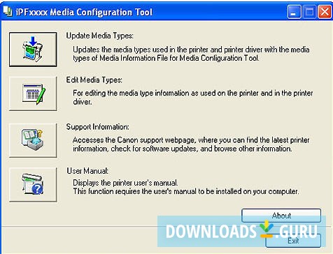iPF9100 Media Configuration Tool