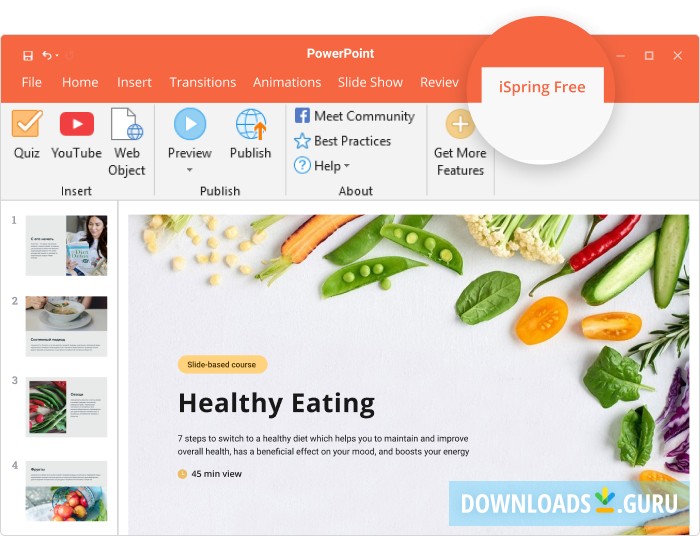 iSpring Free tab