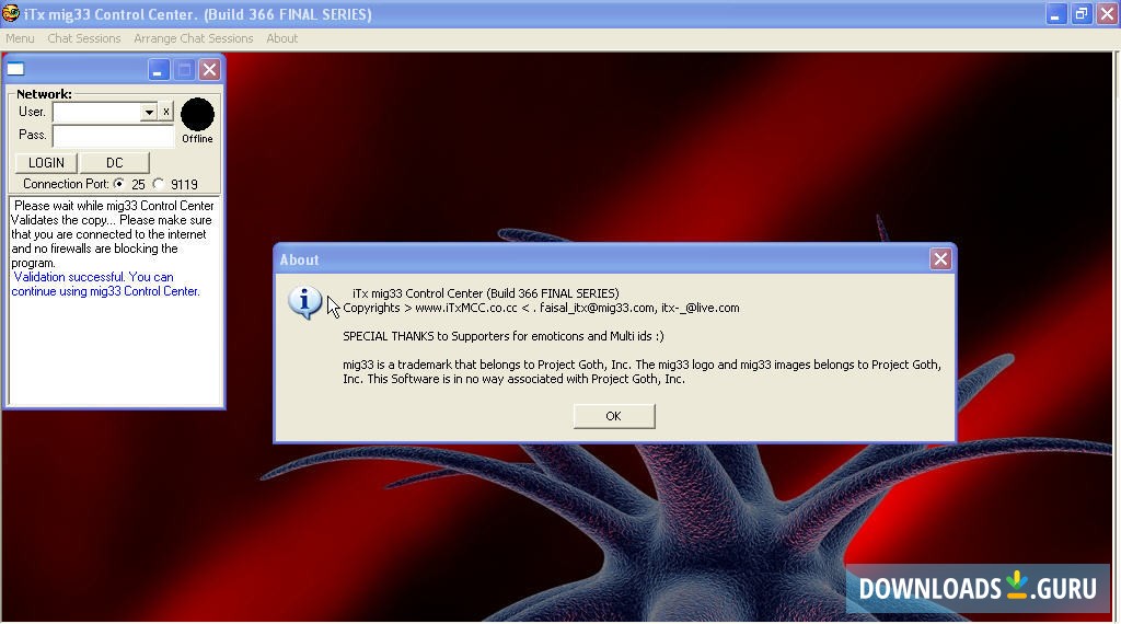 iTx mig33 Control Center