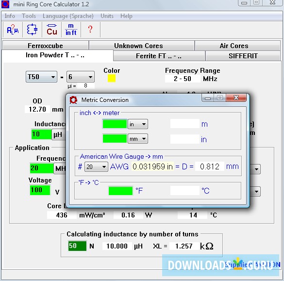 air core inductor calculator software