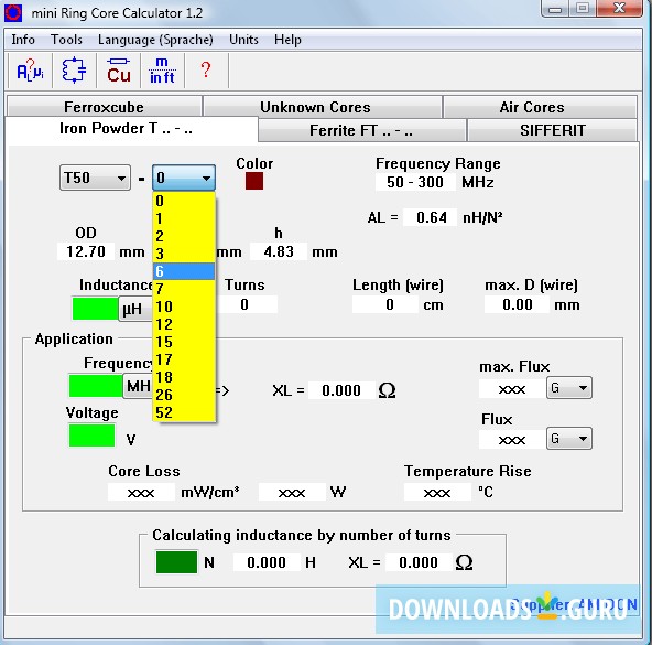mini Ring Core Calculator